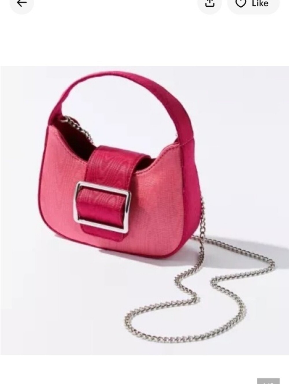 Urban Outfitters Hot Pink Mini Shoulder Bag with Chain